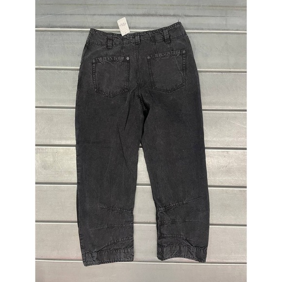 We The Free Free People Supersonic Slim Pants Womens 6 Black Faded Wash Cropped - Picture 7 of 13